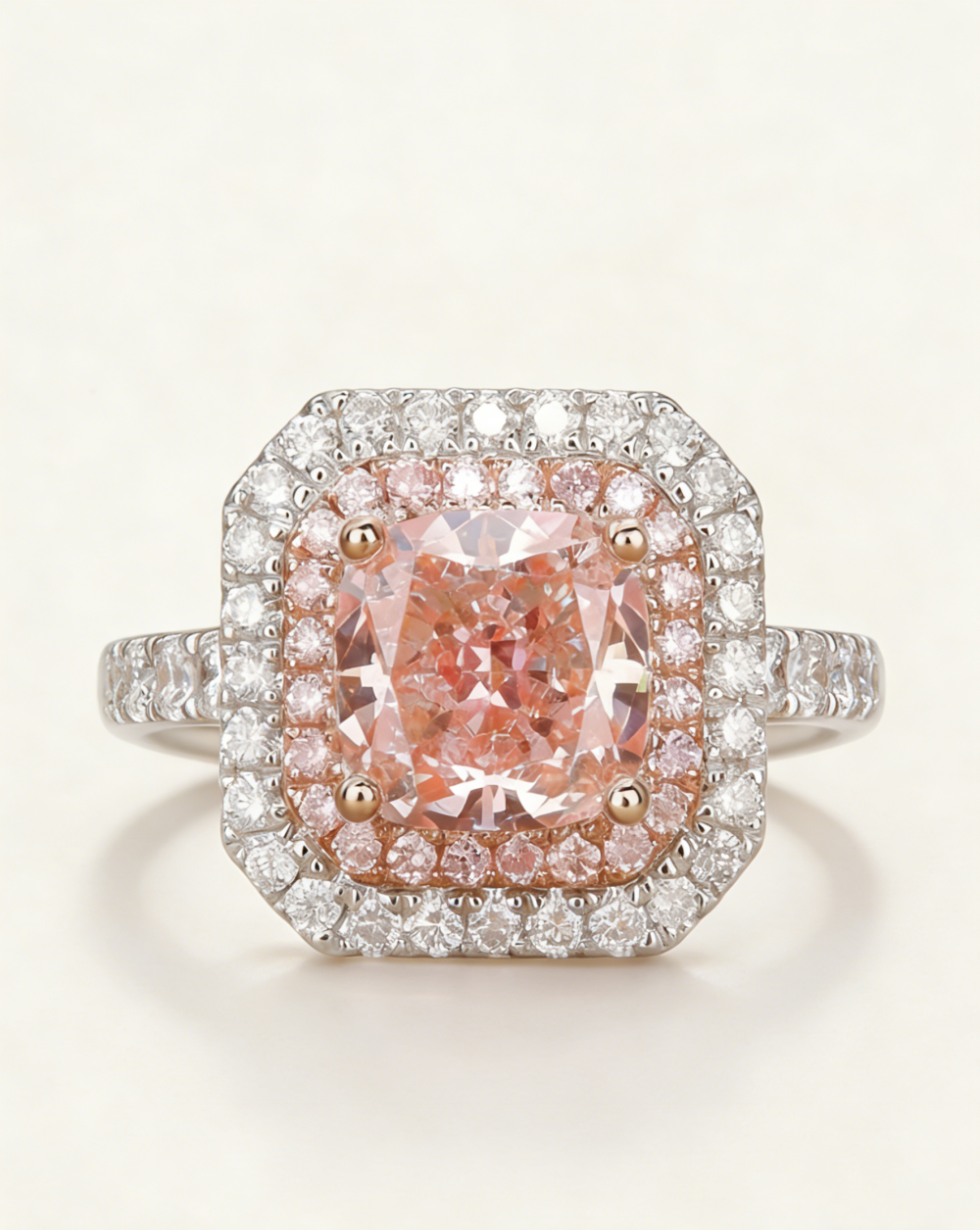 Cultivate pink diamond ring pad shape