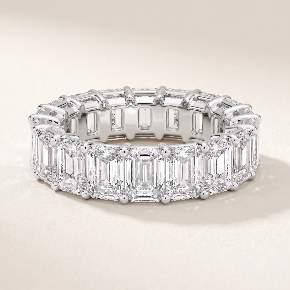 Emerald-Cut Lab-Grown Diamond Full Eternity Ring