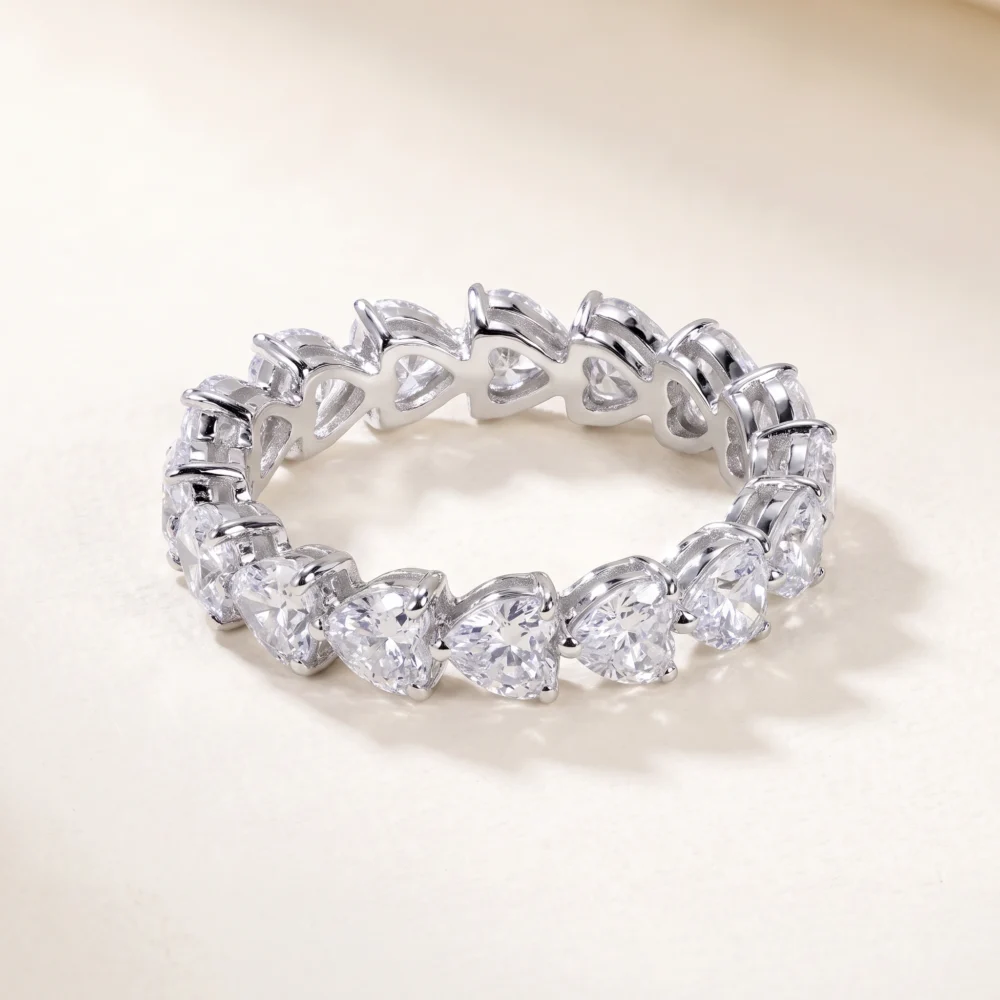 Heart-Shaped Lab-Grown Diamond Full Eternity Ring