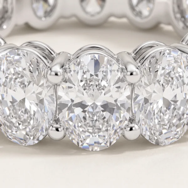 Oval Lab-Grown Diamond Full Eternity Ring — setting and diamond detail; AI-generated style illustration