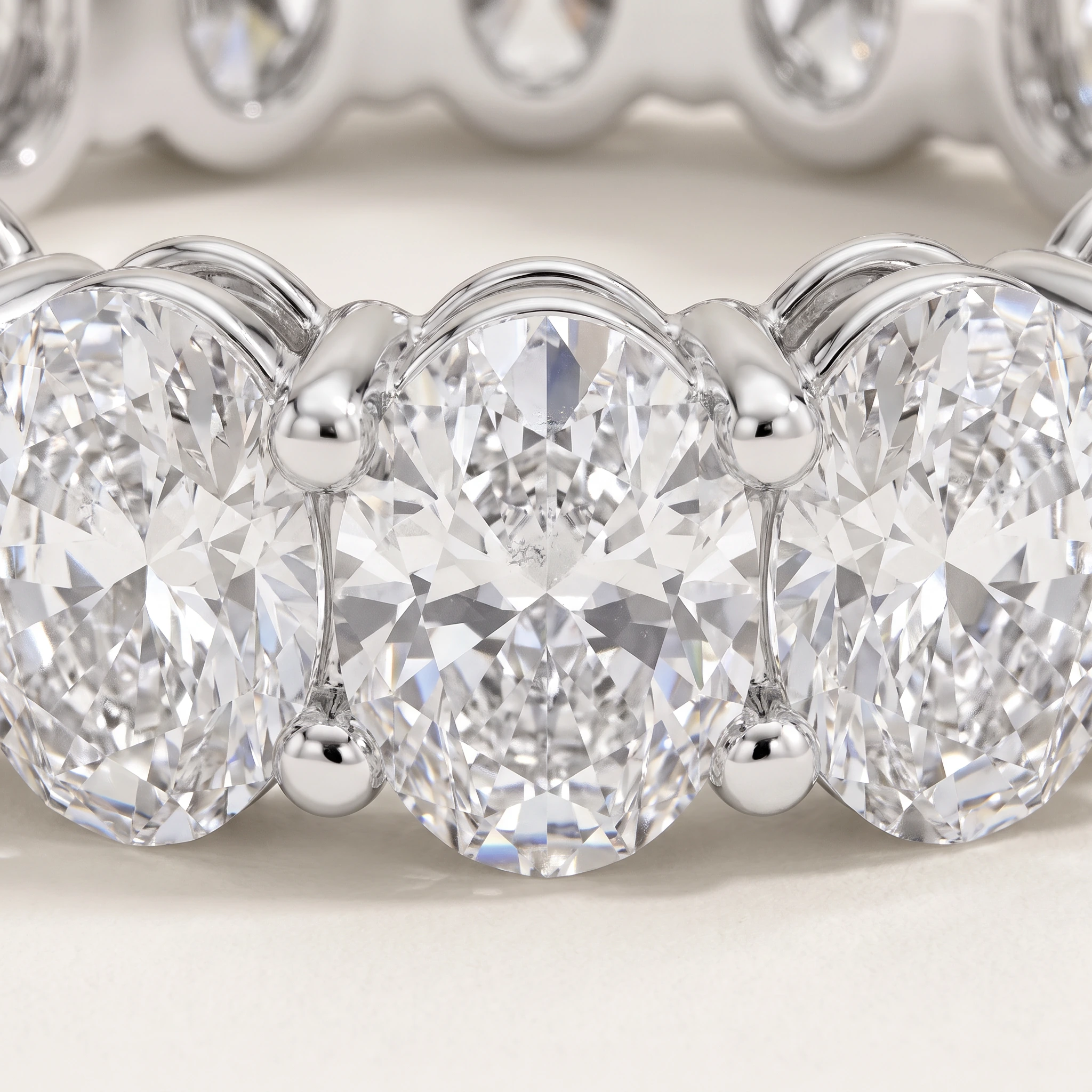 Oval Lab-Grown Diamond Full Eternity Ring — setting and diamond detail; AI-generated style illustration