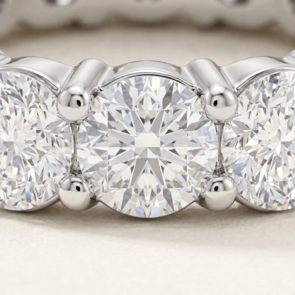 Round Lab-Grown Diamond Full Eternity Ring — setting and diamond detail; AI-generated style illustration