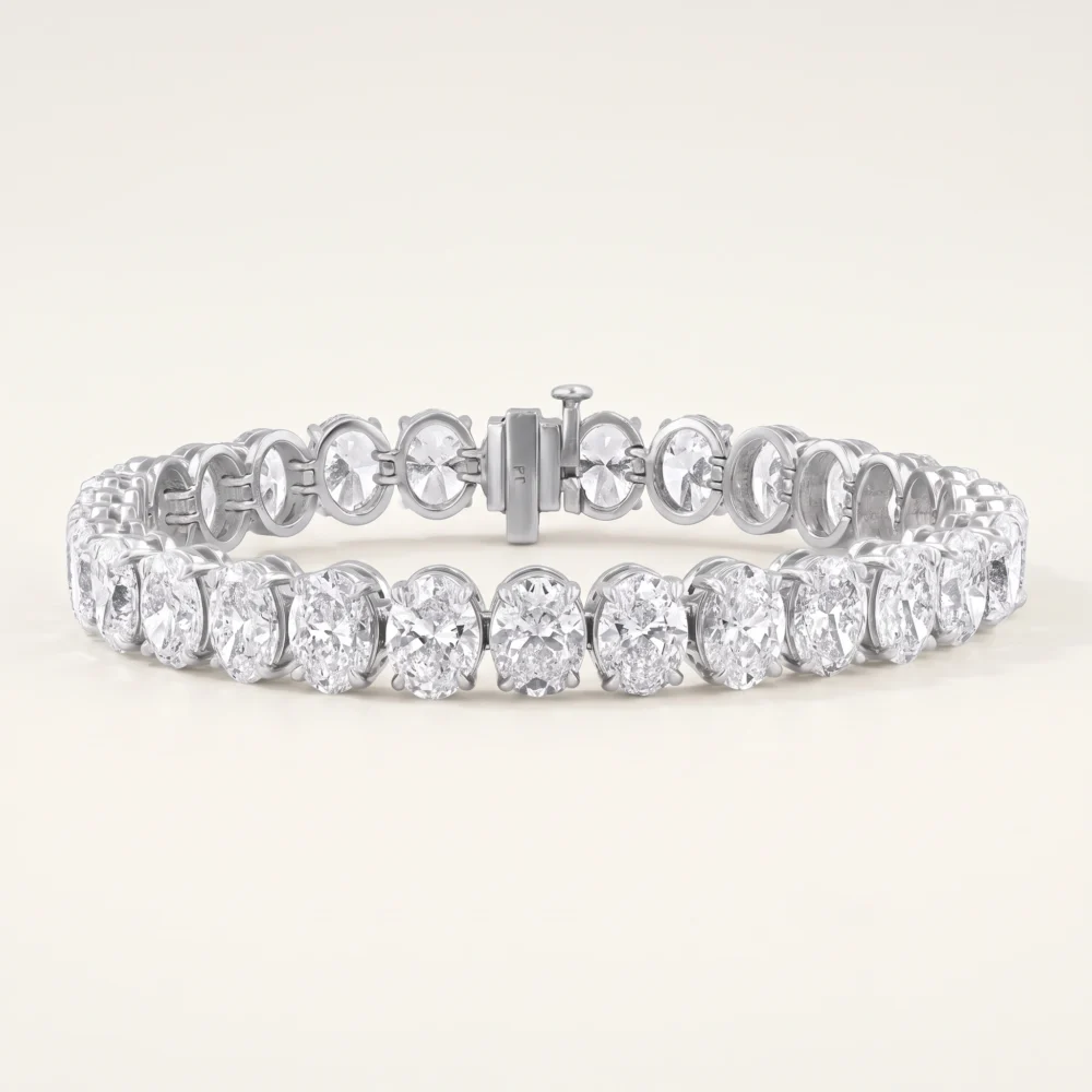 Oval Lab-Grown Diamond Tennis Bracelet