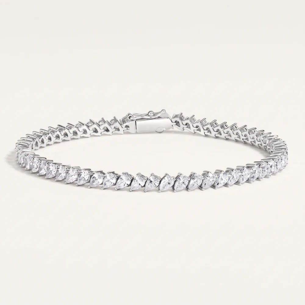 Pear-Shaped Lab-Grown Diamond Tennis Bracelet